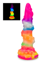 Load image into Gallery viewer, Phosphoreszierender Tentakel-Dildo mit Saugnapf Cthulhu