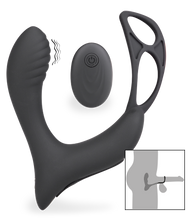Load image into Gallery viewer, Prostata-Massagegerät mit Vibration und Doppel-Cockring Pro P