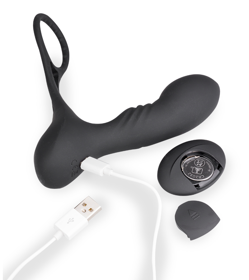 Prostata-Massagegerät mit Vibration und Penisring Hero
