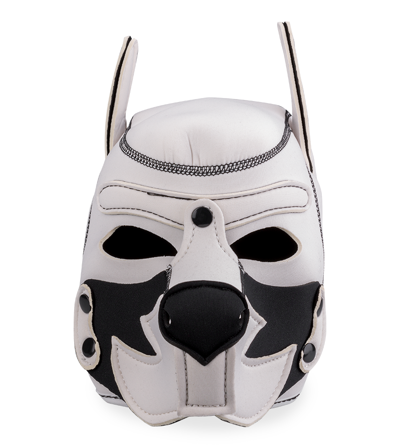 Puppy-Play-Hundemaske aus Neopren mit Schnurrhaaren