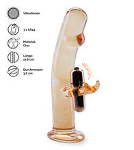 Load image into Gallery viewer, Rabbit-Vibrator aus Glas Mr Pleasure