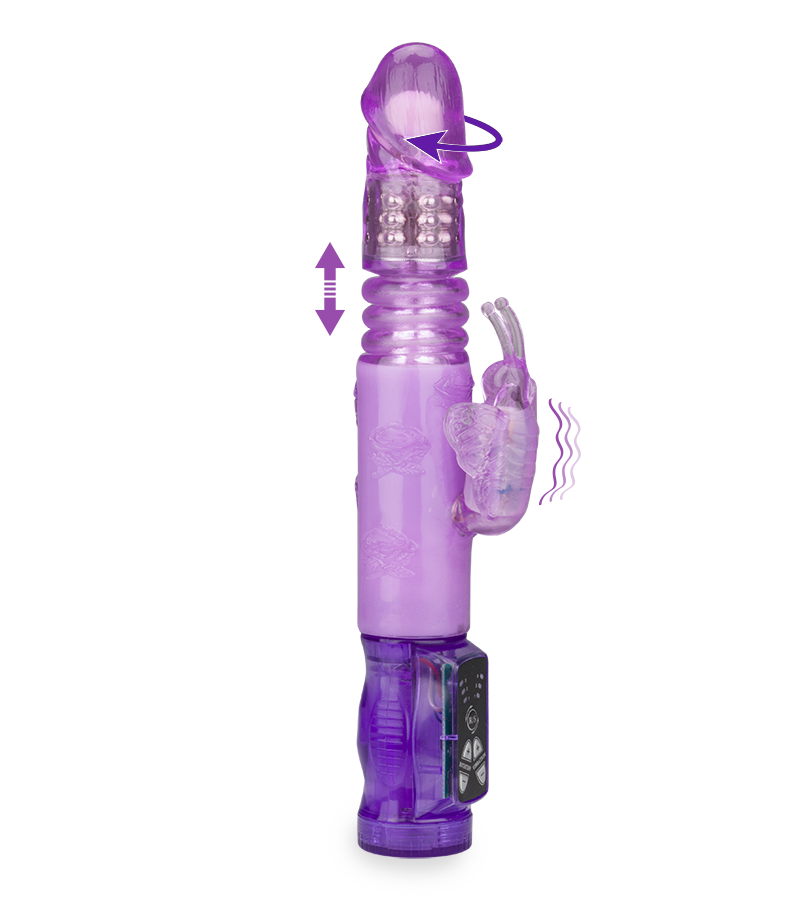 Rabbit-Vibrator mit Stoßfunktion Butterfly Dance