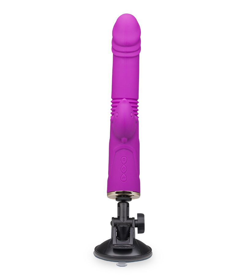 Rabbit-Vibrator mit Stoßfunktion und Saugnapf Flip
