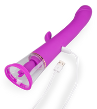 Load image into Gallery viewer, Rabbit-Vibrator mit Vagina-Pumpe Fine