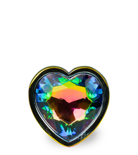Load image into Gallery viewer, Regenbogenfarbener Rosebud-Analschmuck in Herzform M