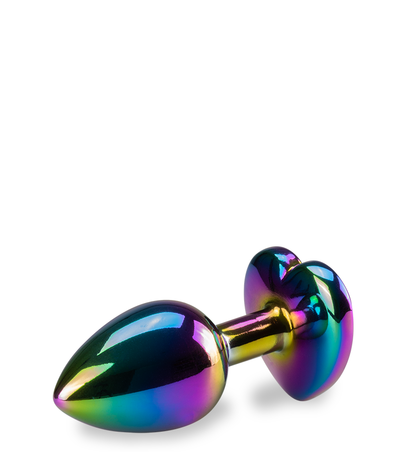 Regenbogenfarbener Rosebud in Herzform S