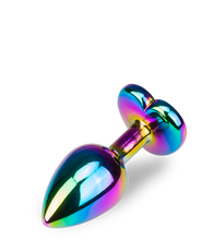 Load image into Gallery viewer, Regenbogenfarbener Rosebud in Herzform S