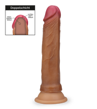 Load image into Gallery viewer, Saugnapf-Dildo mit Doppelschicht aus Liquid Silicone