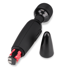 Load image into Gallery viewer, Schwarzer Fantasy Wand Massager mit 2 Aufsätzen