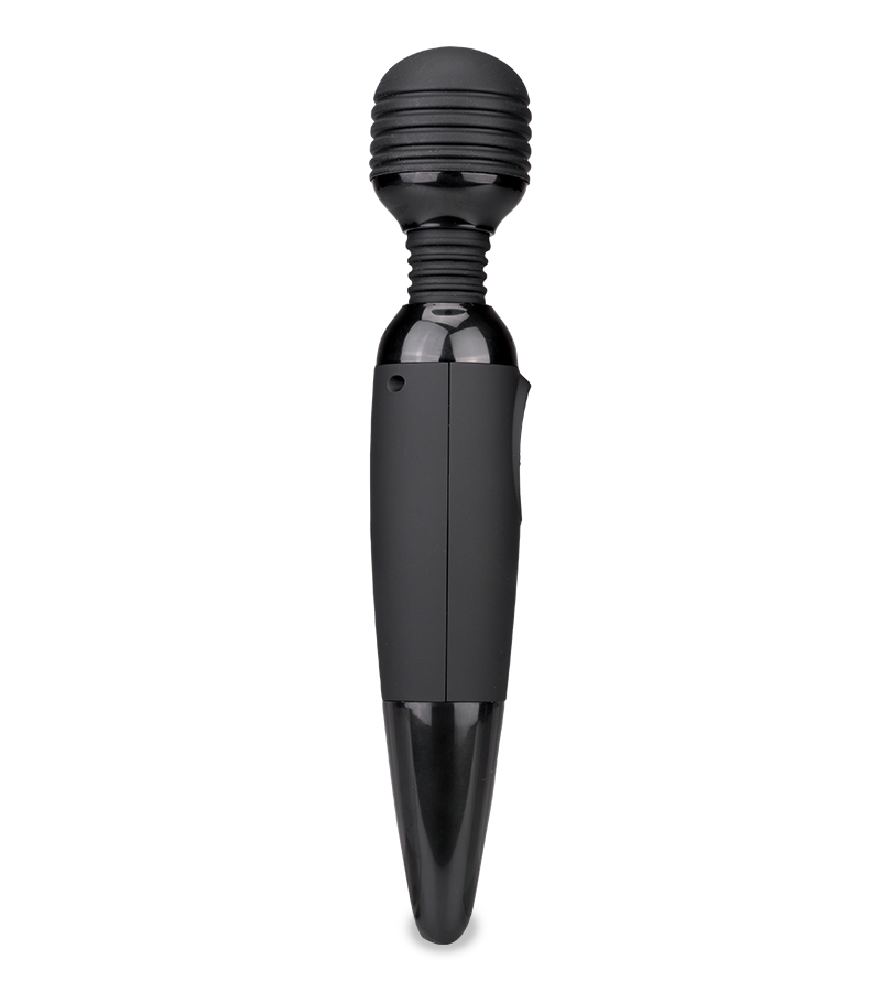 Schwarzer Fantasy Wand Massager mit 2 Aufsätzen