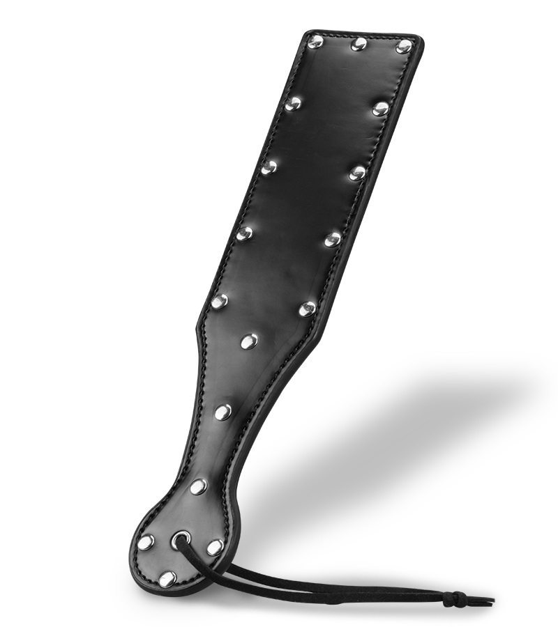 Schwarzes BDSM-Paddle mit Nieten