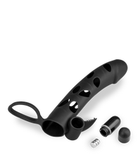 Load image into Gallery viewer, Silikon-Sleeve mit Hodenring und Vibro-Bullet