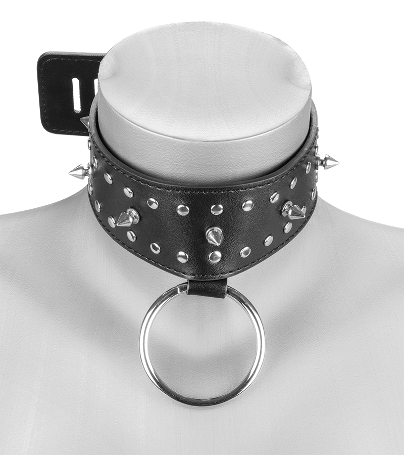 SM-Halsband mit Nieten und Schloss