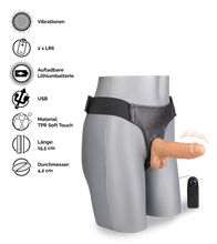 Load image into Gallery viewer, Strapon-Dildo mit Vibration Lucky