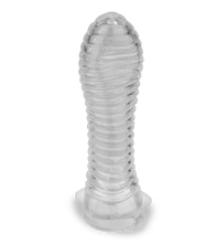 Load image into Gallery viewer, Transparentes gerilltes Penissleeve mit Vibration