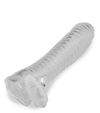 Load image into Gallery viewer, Transparentes gerilltes Penissleeve mit Vibration