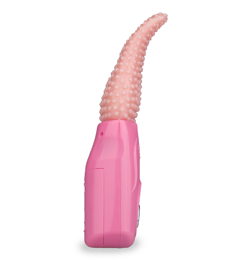 Vagina- und Klitorisstimulator mit genoppter Zunge