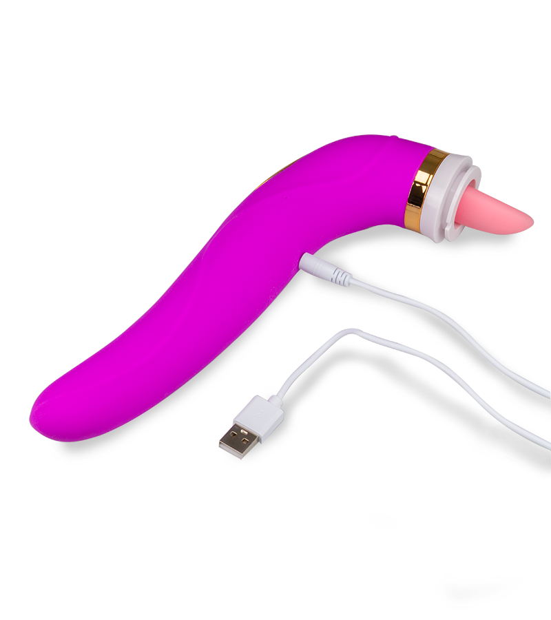 Vaginapumpe mit Zunge und Vibrator Destiny