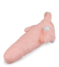 Load image into Gallery viewer, Vibro-Penishülle mit Anus- und Klitorisreizer