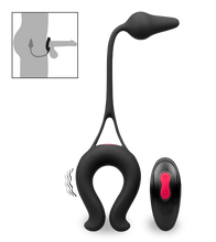 Load image into Gallery viewer, Vibro-Penisring mit Analplug Lucifer