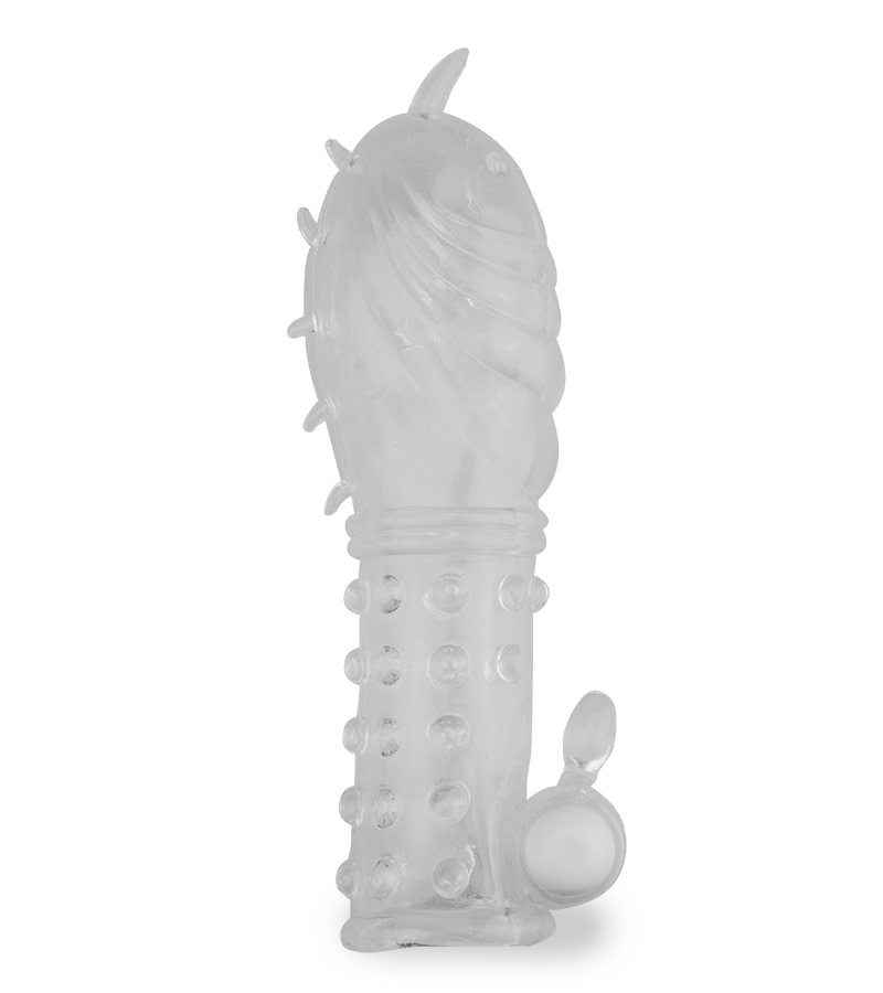 Vibro-Sleeve mit Noppen Crystal