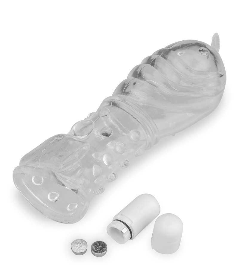 Vibro-Sleeve mit Noppen Crystal