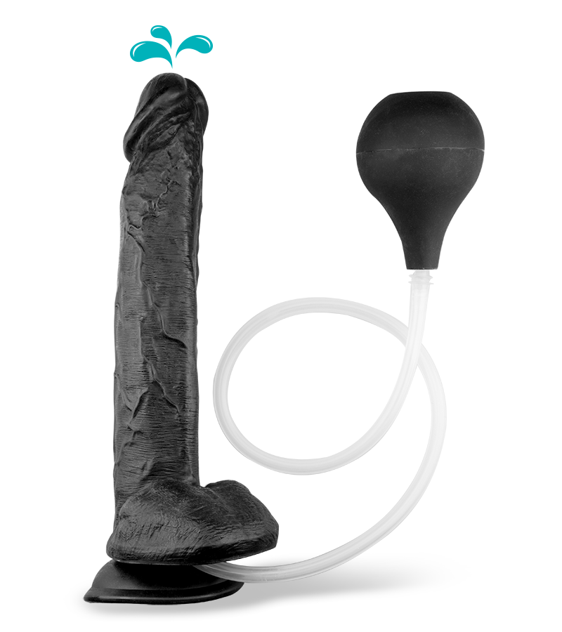 XL-Saugnapfdildo mit Spritzfunktion