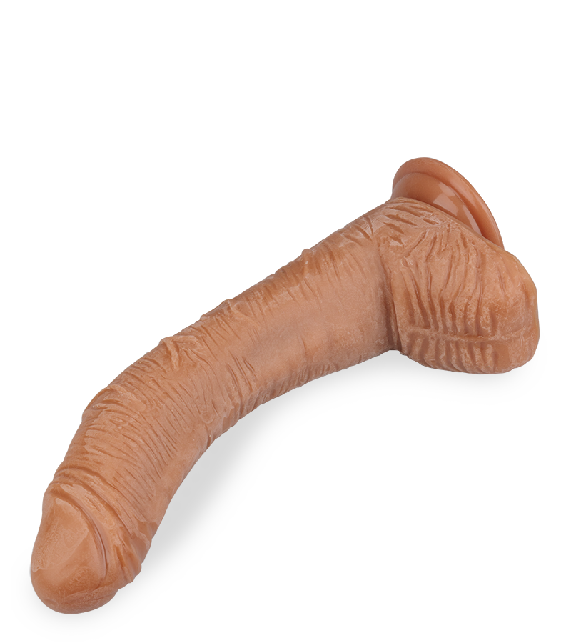 XXL-Dildo mit Saugnapf und gekrümmtem Schaft